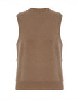 Pull poncho col rond marron