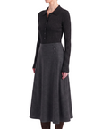INTERDEE pull chaussette col chemise noir