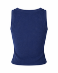 Navy blue fine knit tank top