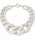 Collier fantaisie gourmette argent