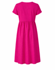 Robe midi ballon fuchsia
