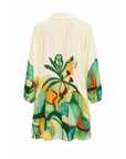Robe chemise courte feuillages