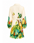 Robe chemise courte feuillages