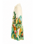 Robe chemise courte feuillages