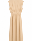 Robe drapée noeud beige