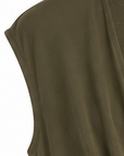 Robe drapée noeud kaki