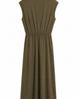 Robe drapée noeud kaki