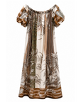 Robe longue palme écru