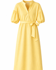 Robe manches bouffantes jaune