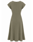 Robe noeud kaki coton glacé