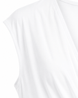 Robe drapée noeud blanc coton glacé