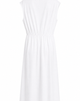 Robe drapée noeud blanc coton glacé