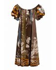 Robe longue palme coffee