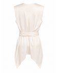 Saharienne aus elfenbeinfarbener Viskose mit Satin-Finish