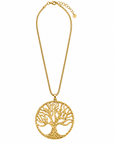 Sautoir doré pendentif arbre de vie doré