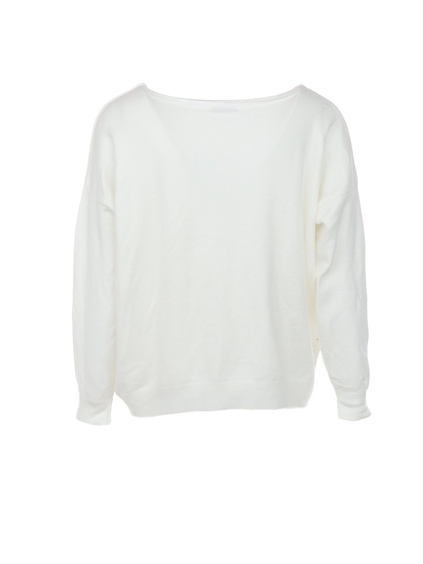 Beiger Pullover mit Blumenmuster