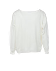 Beiger Pullover mit Blumenmuster