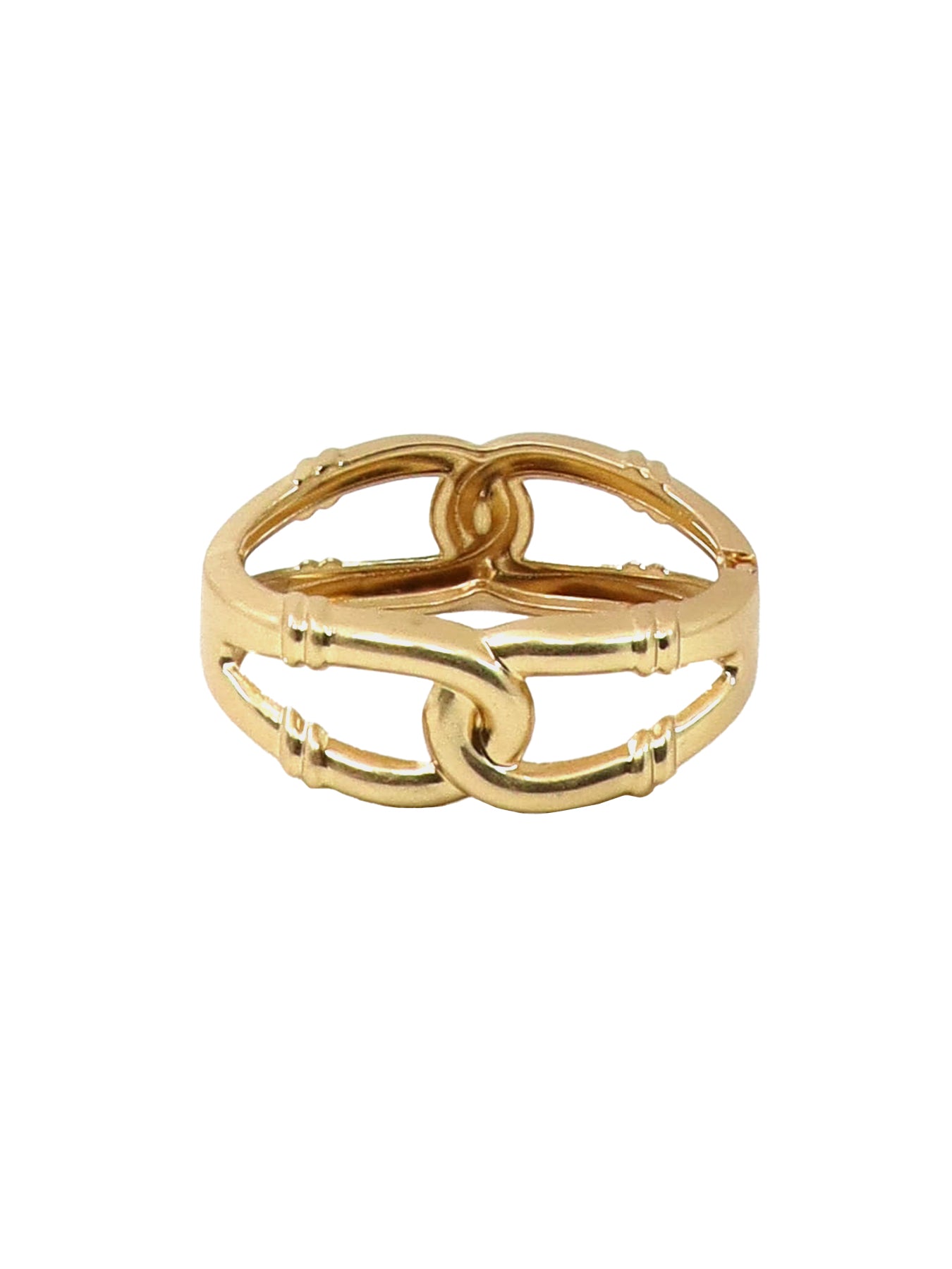 Goldenes Armreif mit ineinander verschlungenen Ringen, klein