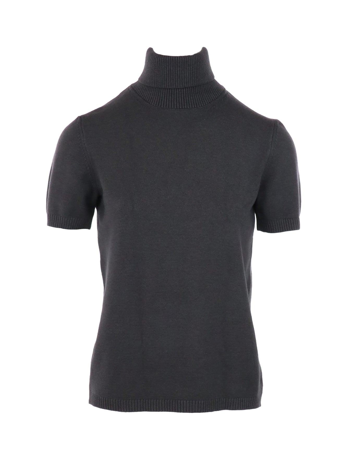 Antonello Serio Rollkragenpullover mit kurzen Ärmeln in Grau