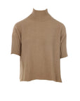 Kamelfarbener Pullover mit hohem Kragen von Antonello Serio
