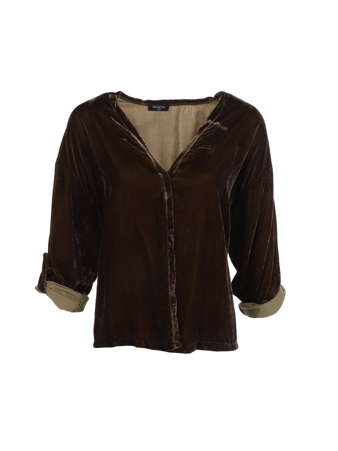 Gilet panne de velours choco Natacha