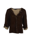Gilet panne de velours choco Natacha