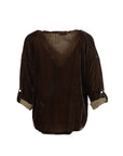 Gilet panne de velours choco Natacha