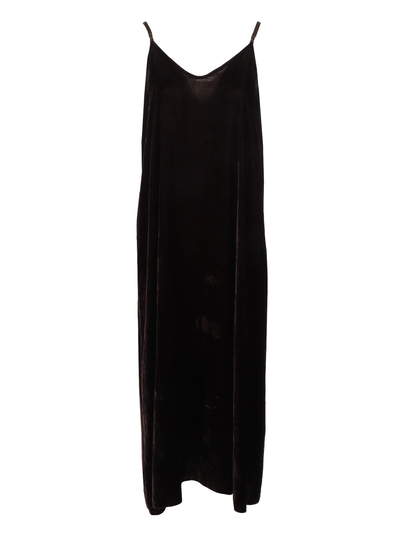 Natacha Schokoladenbraunes Samt-Mittellanges Kleid