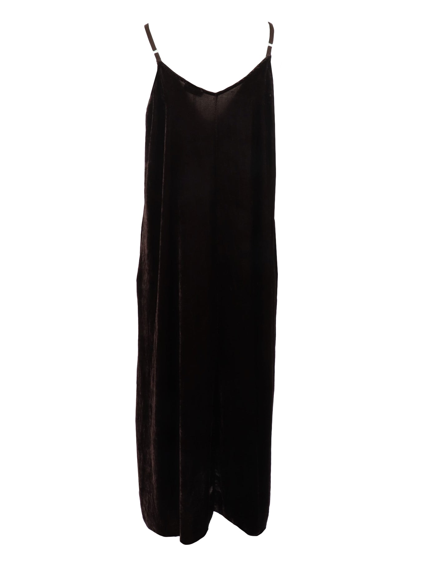 Natacha Schokoladenbraunes Samt-Mittellanges Kleid