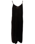 Natacha Schokoladenbraunes Samt-Mittellanges Kleid
