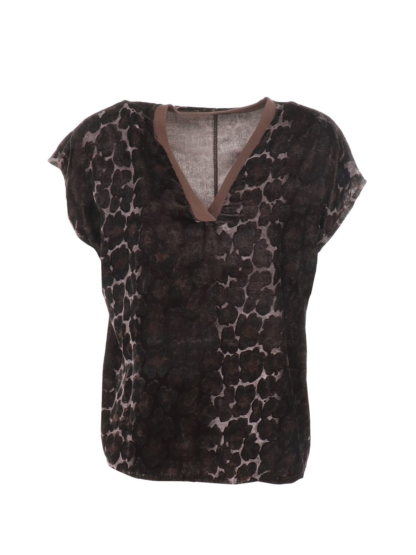 T-Shirt aus Schokoladensamt mit Natacha-Print