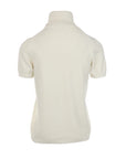 Antonello Serio Rollkragenpullover mit kurzen Ärmeln in Ecru