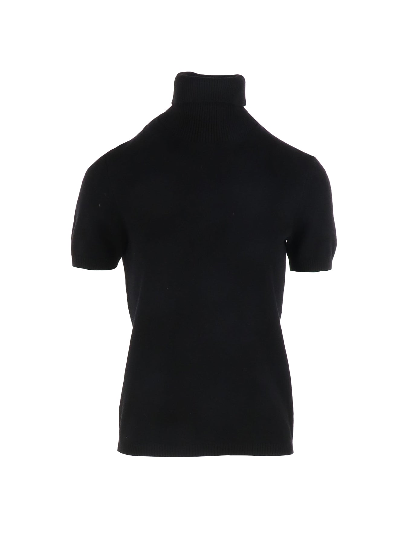 Antonello Serio Rollkragenpullover mit kurzen Ärmeln in Schwarz