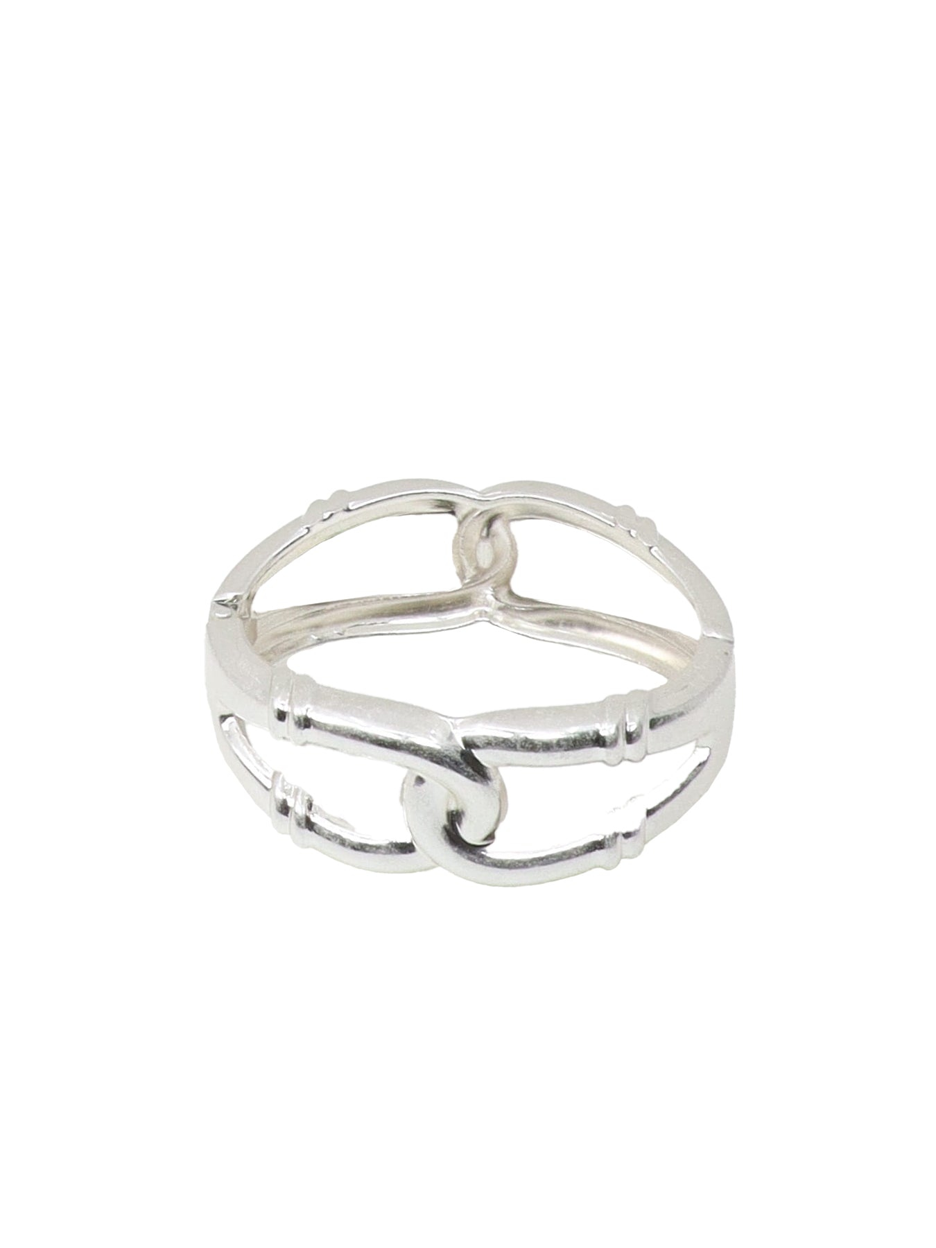 Silbernes Armreif mit ineinander verschlungenen Ringen, klein