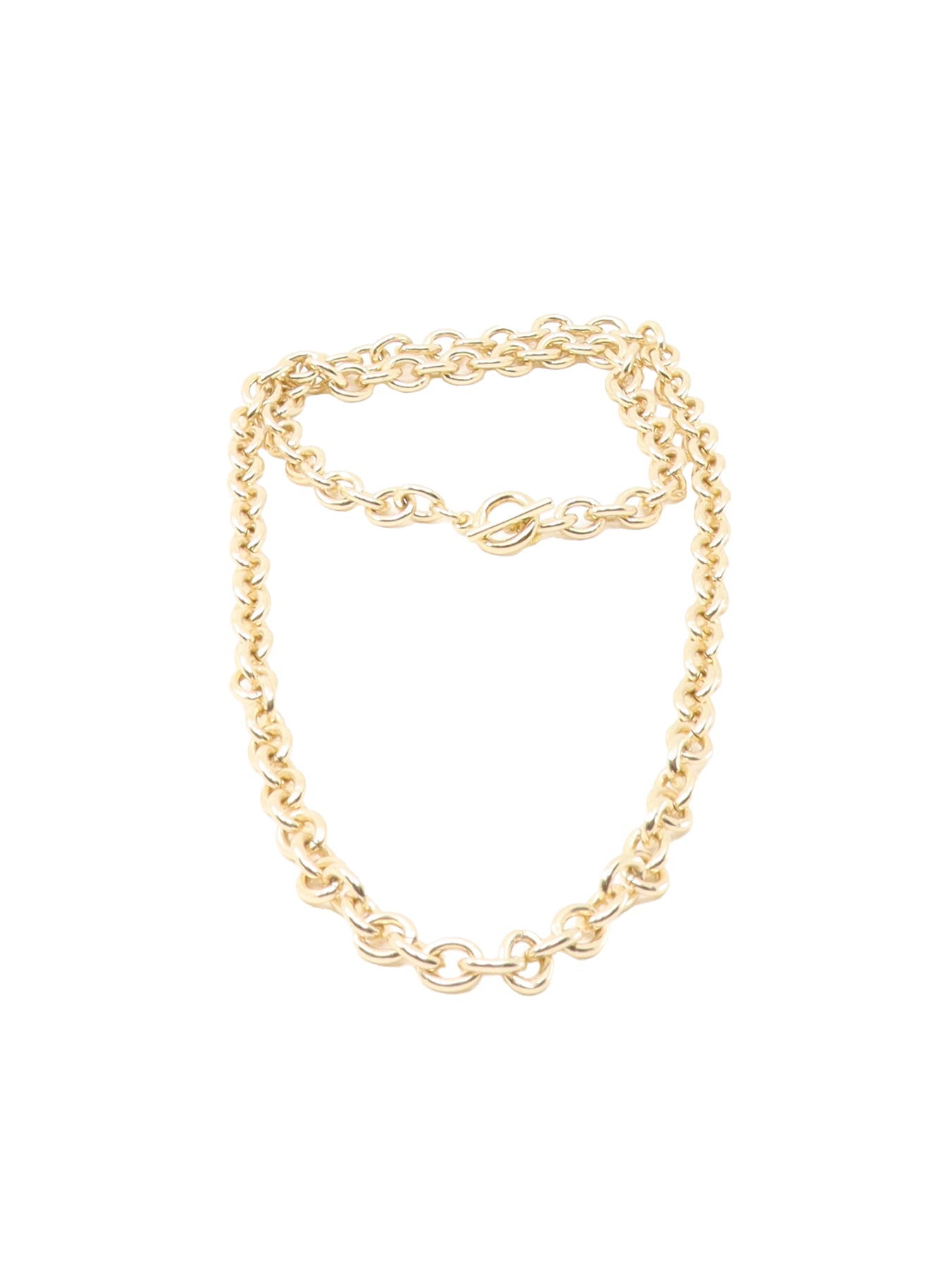 Ausgefallene Halskette mit goldenem Bojenring