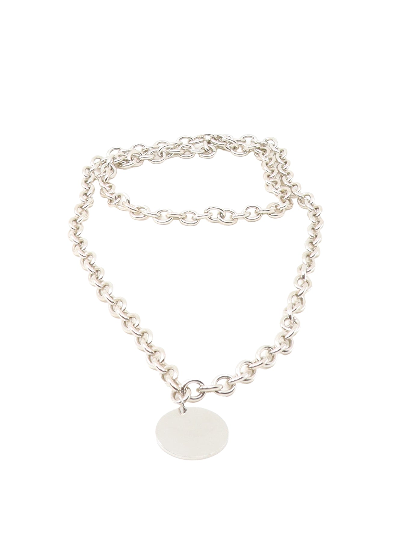 Silberne Halskette mit ausgefallener Kette und Bojenring