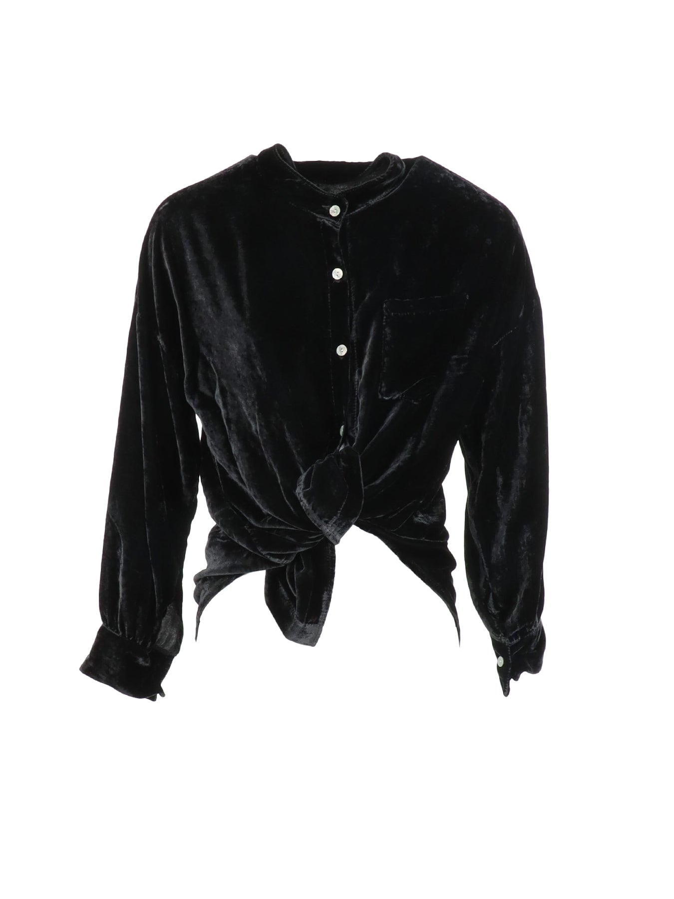 Chemise panne de velours noir Natacha