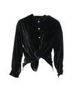 Chemise panne de velours noir Natacha