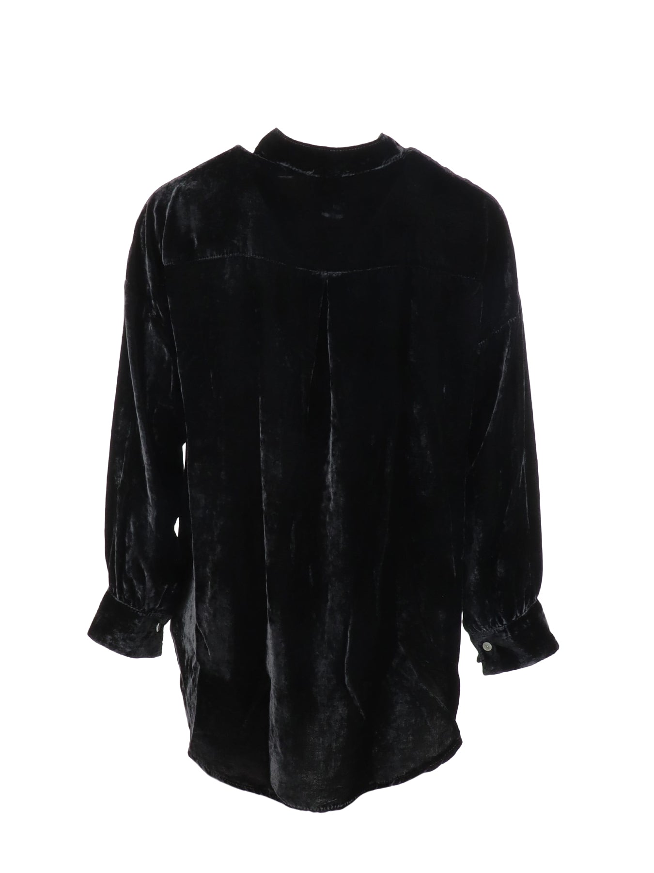 Chemise panne de velours noir Natacha