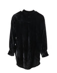 Chemise panne de velours noir Natacha