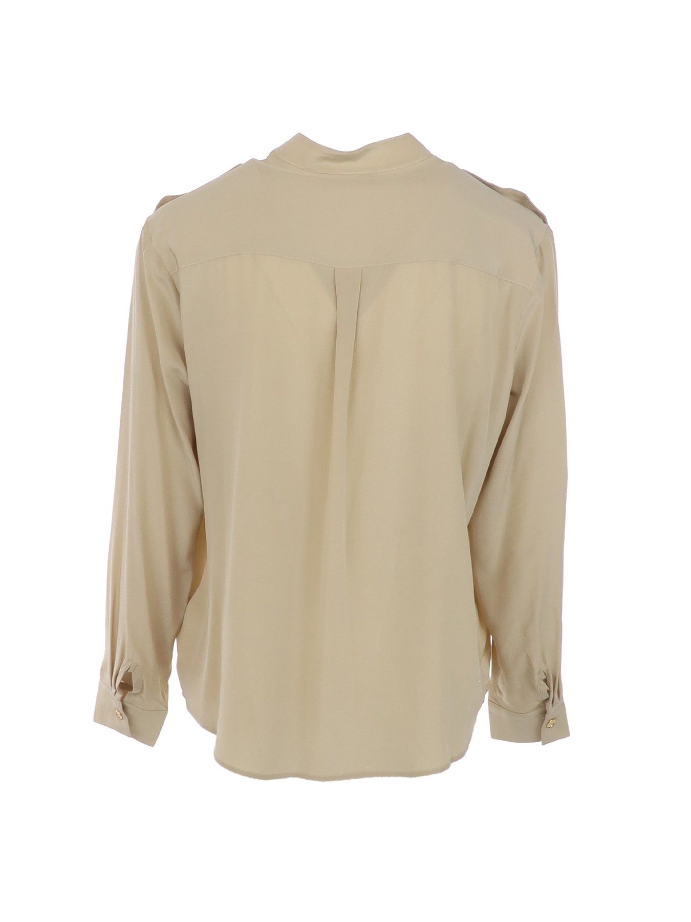 Interdee – Klassische Bluse mit Stehkragen in Beige