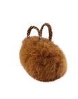 Kamelfarbene Handtasche aus Kunstpelz