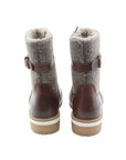 Bottines bi matière marron en cuir/feutrine La Thuile 946