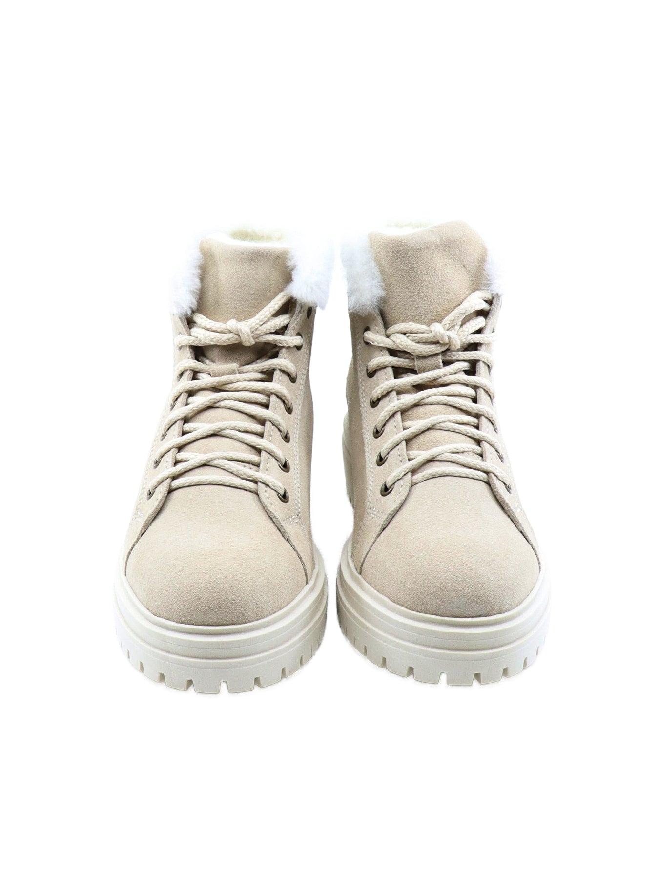 Chaussures montantes en croûte de cuir beige La Thuile 945