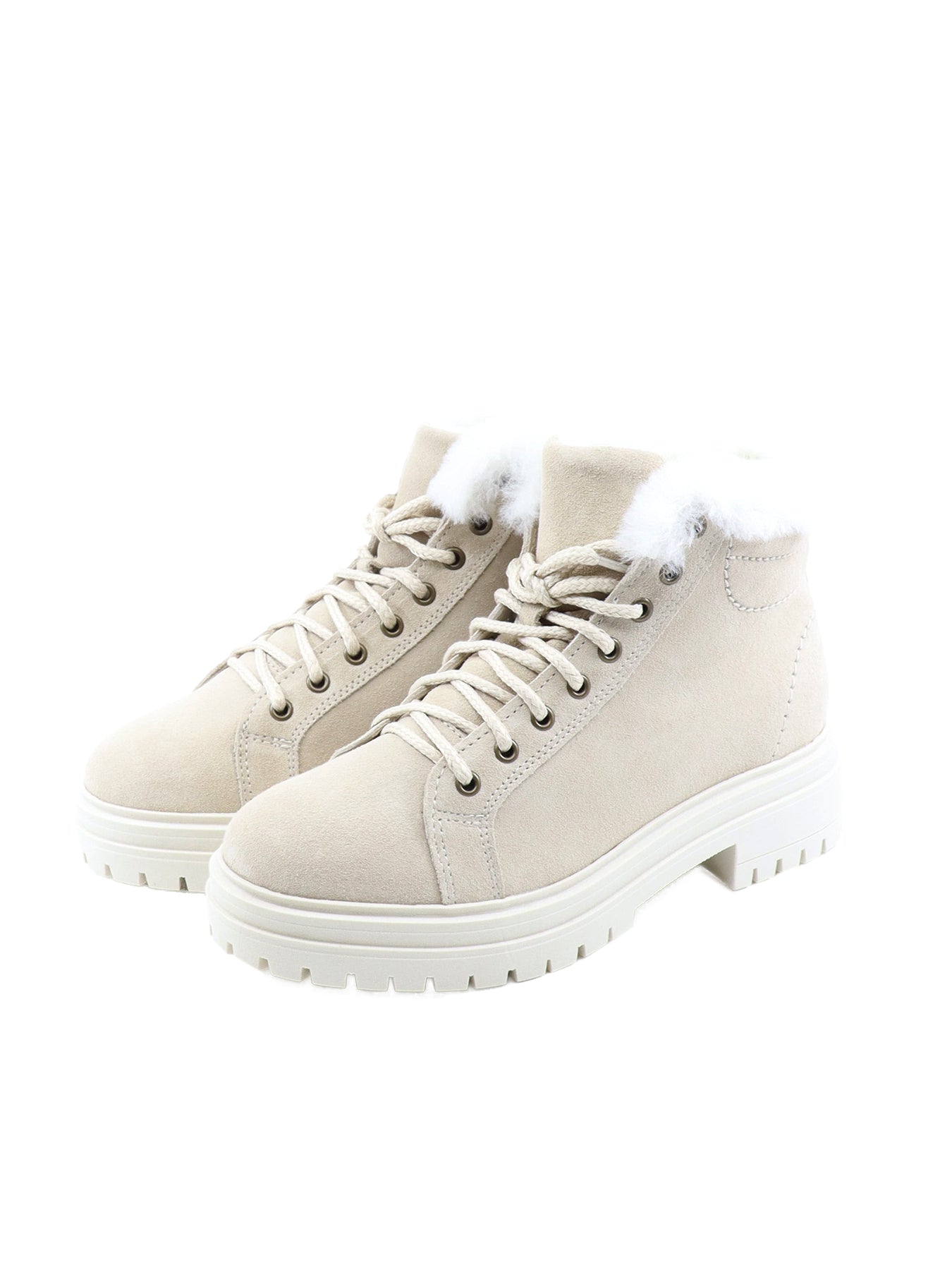 Chaussures montantes en croûte de cuir beige La Thuile 945