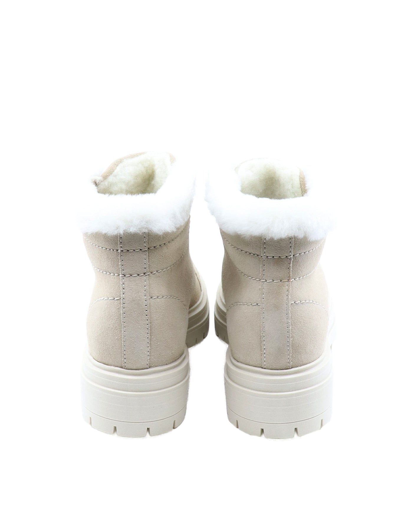 Chaussures montantes en croûte de cuir beige La Thuile 945