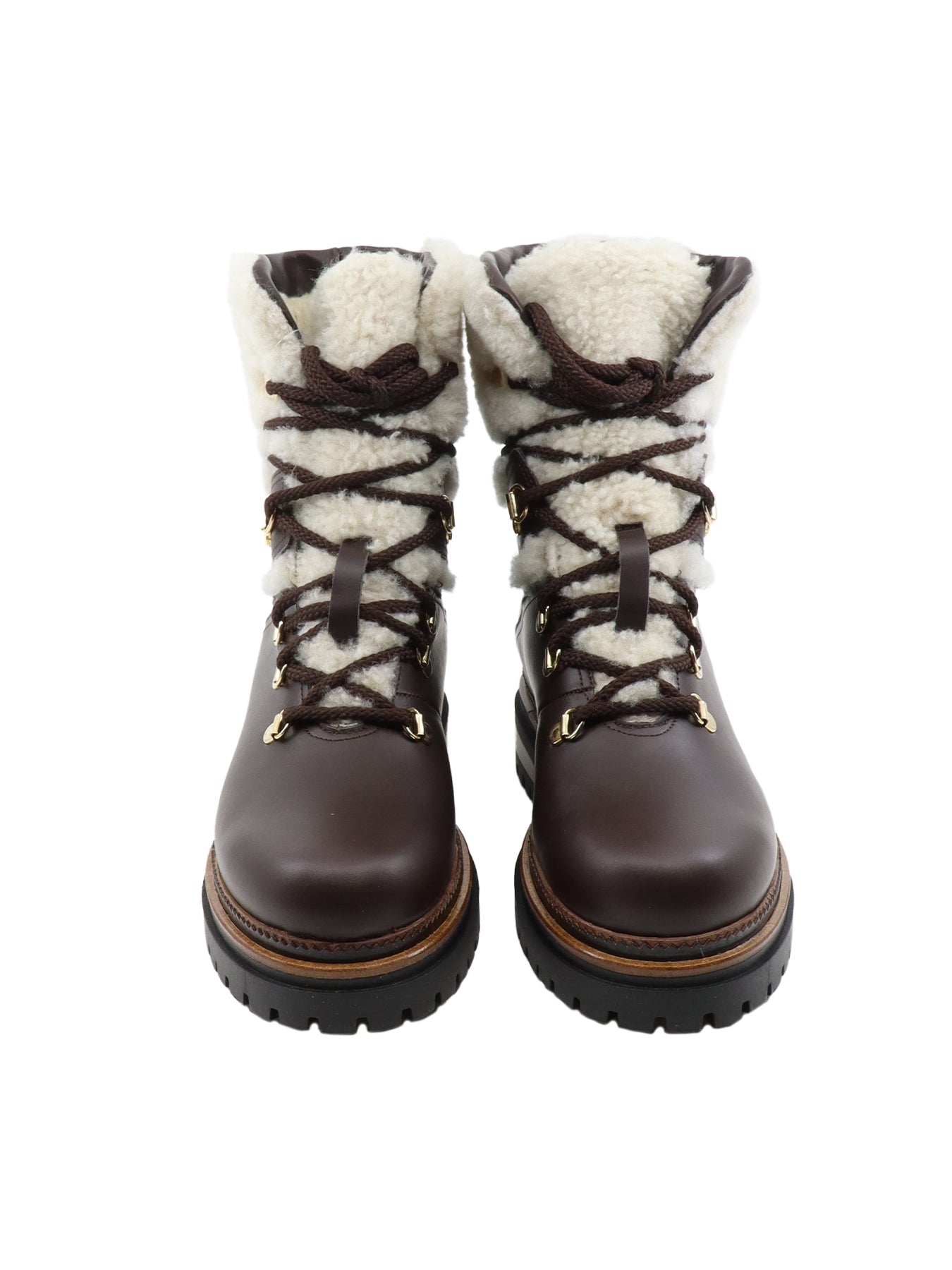 Bottines en cuir et fourrées marron La Thuile 918