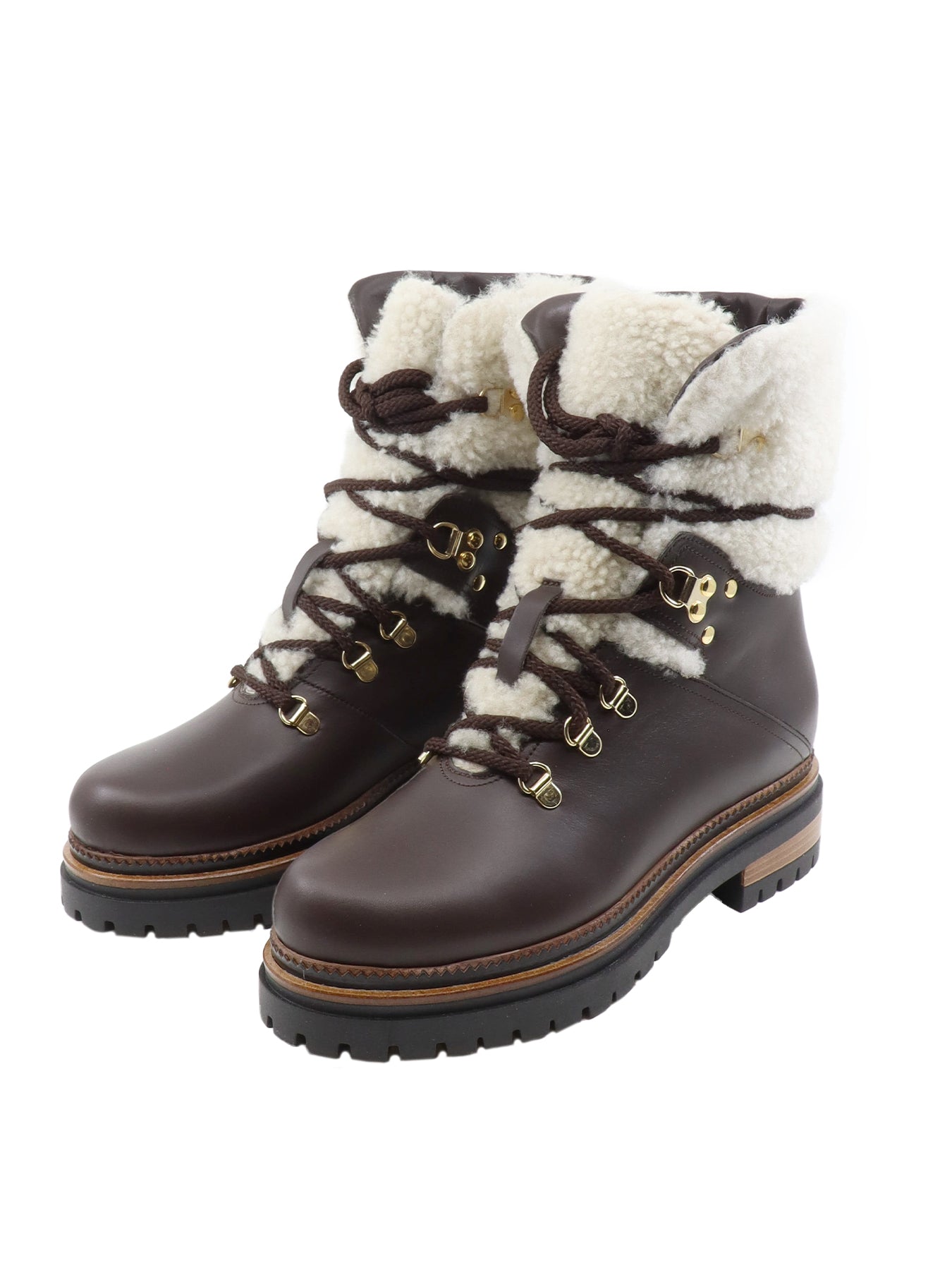 Bottines en cuir et fourrées marron La Thuile 918
