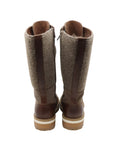 Bottes courtes bi matière en cuir/feutrine marron/cognac La Thuile 1042