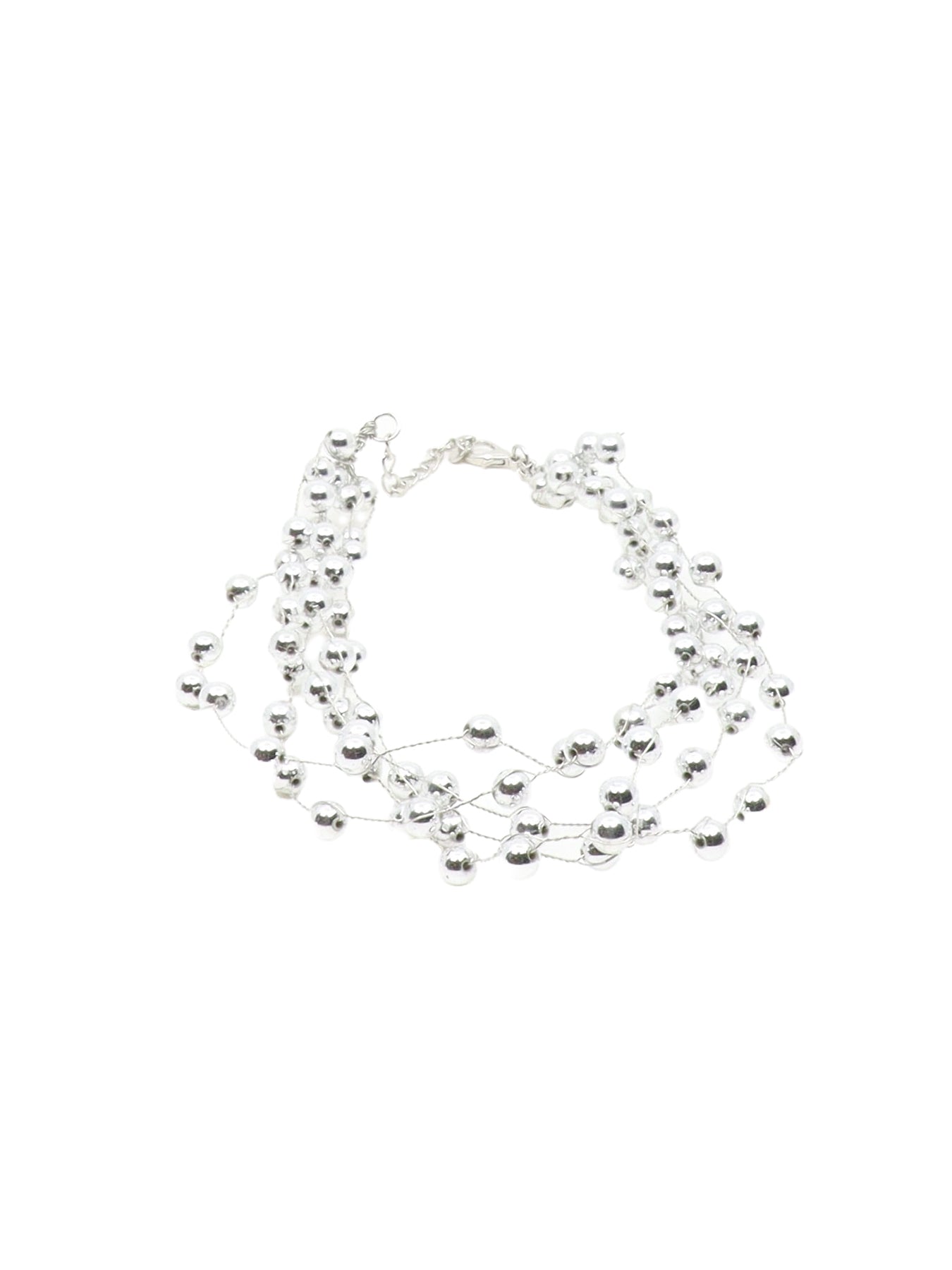 5-reihiges silbernes Kugel-Choker